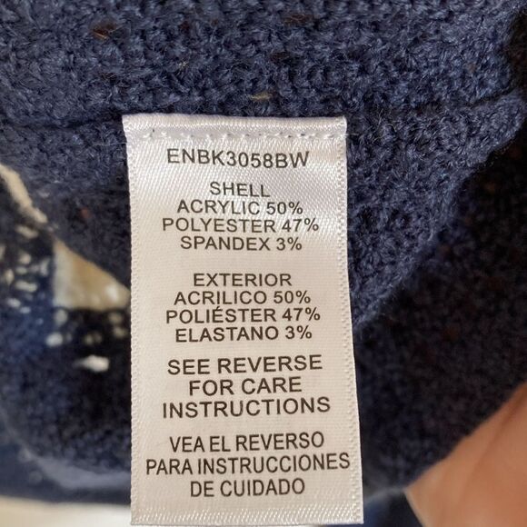 En Creme Womens Crochet Patchwork Crop Cardigan‎ Size L Navy Orange Cottagecore - Picture 5 of 10